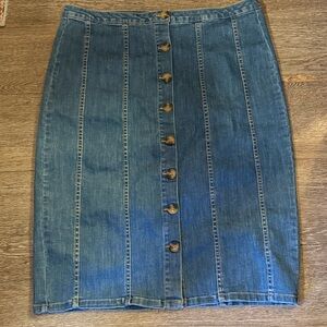 DownEast Blue Denim Skirt - knee length